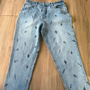Tinseltown Snake Embroidered Jeans